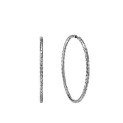 JOHN HARDY Essential Silver Hoop Earrings-50mm
